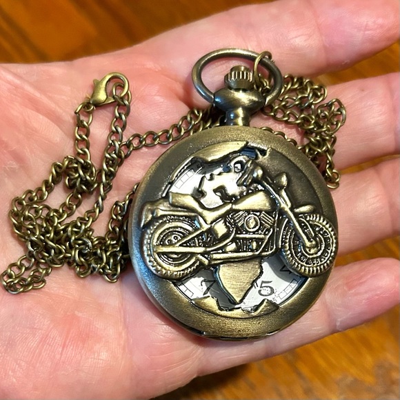 𝅺MOTORCYCLE Pocket Watch. New - Picture 2 of 6